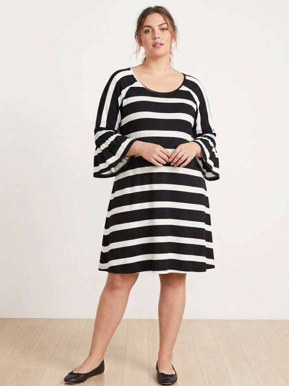 Agnes & Dora Walker Dress Striped Bell Sleeve Pocket XL 16-18 NWT